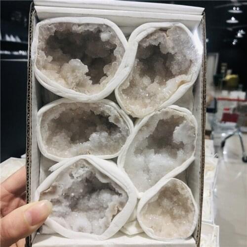 Natural diminutive agate geode Specimens of agate cave stones and crystals minerals in Madagascar