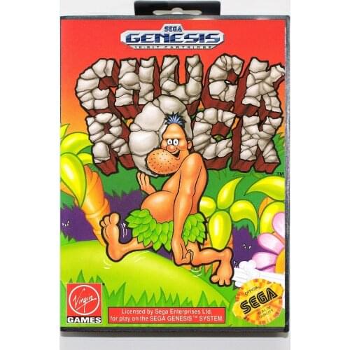 New 16 bit MD game card - chuck rock with Retail box For Sega genesis system