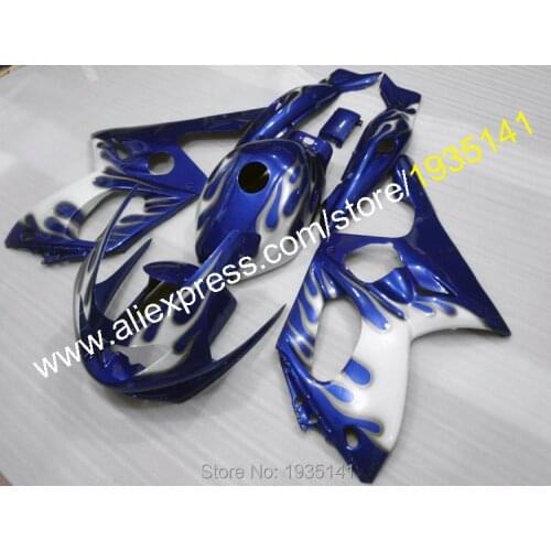 For Yamaha Yzf600R Thundercat 1997~2007 YZF-600R 97~07 Yzf 600R Blue Body Silvery Flame Motorbike Fairing Fittings