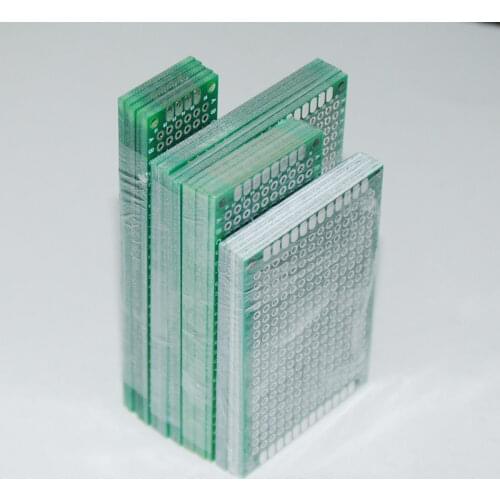 20pcs PCB Prototype Board Circuit Protoboard Universal Stripboard Prototyping Veroboard 2X8 3X7 4X6 5X7 5Pcs Each Mixed Double