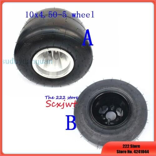 GO KART wheel front 10X4.50-5 Inch Aluminum Alloy Wheel Rim Hub and vacuum tire tyre fits for KARTING ATV UTV Buggy go-kart