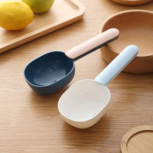 Wonderlife Plastic Rice Spoon Powder Scoop Spice Flour Coarse Grains Shovel with Sealing Clip Measuring Kitchenware Tool