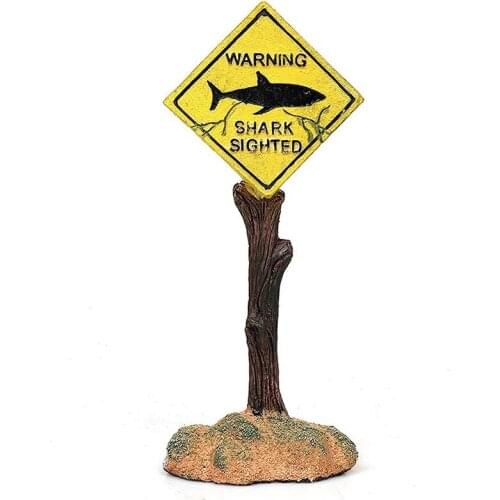 Shark Warning Signs, Funny Aquarium Landscape Ornaments, Small Fish Tank Decorations Aquarium Supplies