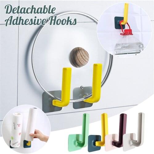 Punch-free strong hook wall hanging Detachable Adhesive Hooks Multifunction Paper towel Storage Racks perchero crochet Drop Ship