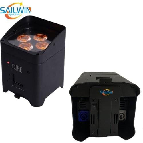 Sailwin 4x18W RGBAW+UV DMX Battery Powered WIFI Mobile Smart LED Par Light LED UPLIGHT Stage Lighting With PowerCon Port Wedding