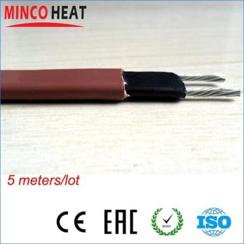 120/220V 12mm Width 35w/m, 5 Meters Self Regulating Roof Deicing Heating Cable