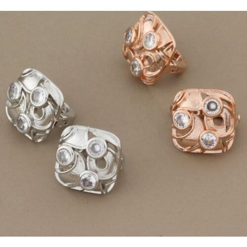 High Quality Cubic Zirconia Copper Earrings Square Retro Design 585 Rose Gold Color Earrings for Women Wedding Party Jewelry