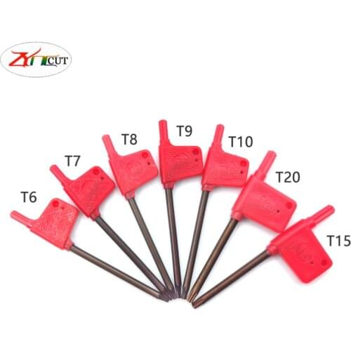 T6 T7 T8 T9 T10 T15 T20 Superior quality T wrench Red Flag Plate Spanner Box End Wrench Star Hex Key Knife Wrench
