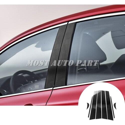 Carbon Fiber Window B Pillars Posts Trim Cover 8pcs For Toyota Camry 2018-2019 Car accesories interior Car decoration