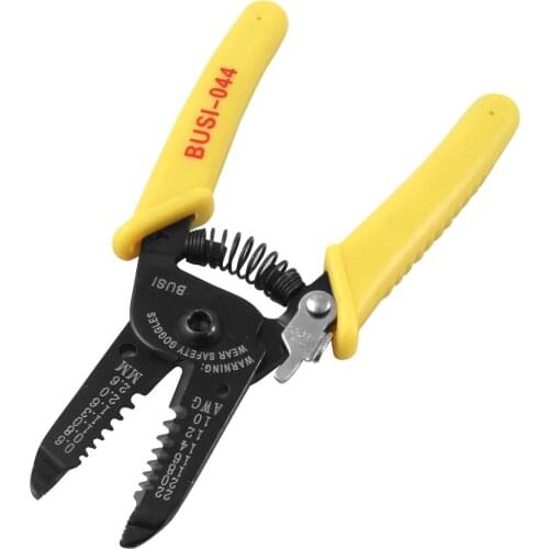 Uxcell 6" Nonslip Handle Metal Spring Loaded 10-22 AWG Wire Stripping Plier