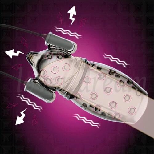 USB Charge Electric Shock Vibrator Male Glans Masturbator Penis Delay Lasting Trainer Cock Ring Sleeve Adult Sex Toys For Men