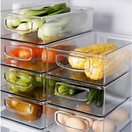 Refrigerator storage box food fruit and vegetable sorting box jiaozi box egg box food storage box with Handle kitchen tools