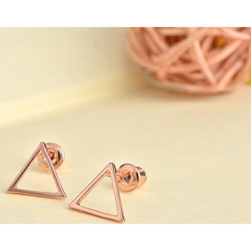Yiustar Hollow Triangle Pattern Stud Earring for Women Tiny Vintage Stud Earrings boucle d'oreille homme women earrings oorbelle