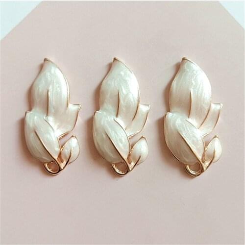 10 PCS 20*40mm Metal Alloy Leaf Charms Pendant Handmade Diy Charms For Jewelry Making