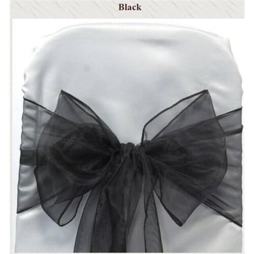 100pcs black Wedding Sashes Chair Bow Banquet Chair Sash for Weddings