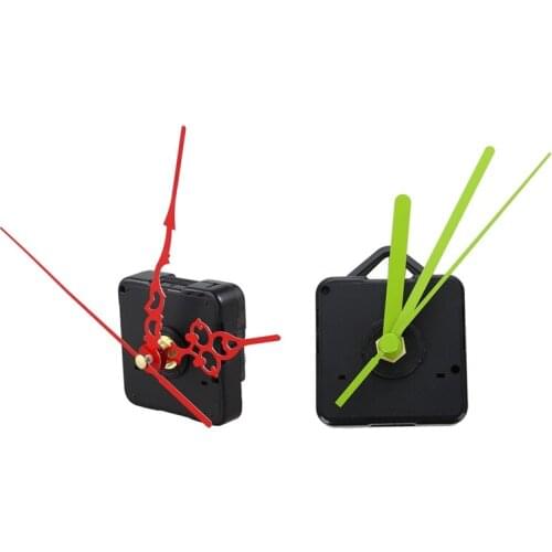 2 Pcs Wall Clock Quartz Movement Mechanism Silent Mode DIY Repair Replace Parts Kit Home Decorations - Red & Green