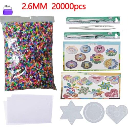 20000pcs 2.6mm Mini Hama Beads Template Tweezers hama beads complete kit ironing beads Fuse Beads Diy Kids Educational Toys
