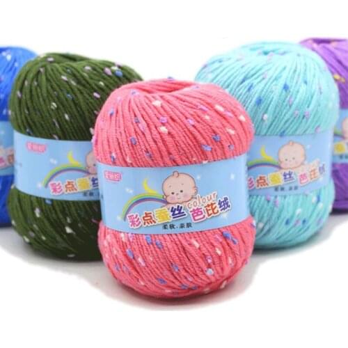 50g Baby Cotton Cashmere Yarn Colorful Eco-Dyed Hand Knitting Crochet Worsted Wool Thread High Quality Needlework Ball Scarf Hot