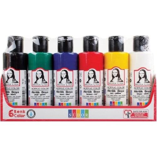 Südor Monalisa Acrylic Paint 6x70 ml Bottles (SD1006) -Canvas Stone Wood and many surface