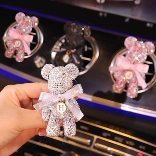 Diamond Bear Car Perfume Decoration Car Air Conditioning Fragrance Car Interior Aromatherapy Ornaments Aroma Diffuser Stone Ins