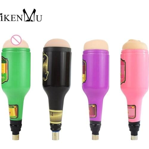 IKenmu Masturbation Cup Attachments Replacement For Automatic Sex Machine Gun 3XLR Port 4 Colors Silicone Attachments