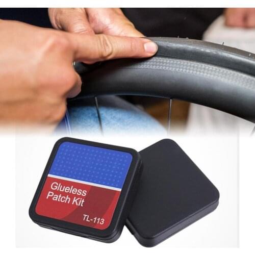 1 Set Bike Tire Patch Repair Kit Tyre Protection Glue-Free Adhesive Portable Cycling Tire Tube Fix Kit for MTB Road Bicycle