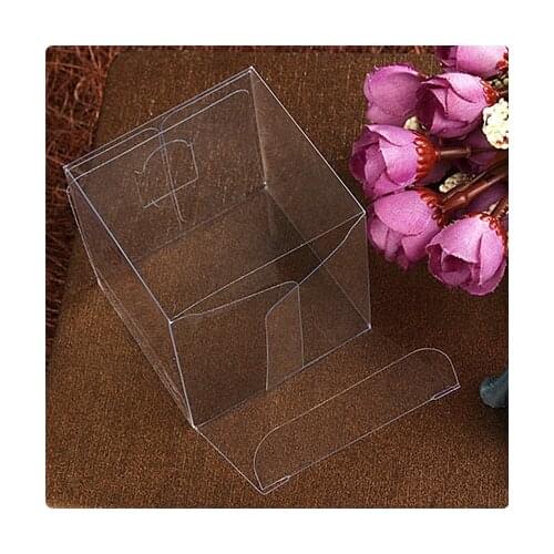 50pcs 6*6*6cm Transparent Waterproof PVC Boxes Packaging Small Plastic Clear Box Storage For Food/jewelry/Candy/Gift/cosmetics