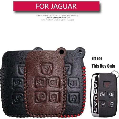 Leather Car Key Case Cover For Jaguar XE X Type XF XK XJ F Pace 2020 For Land Rover Discovery 4 A8 Key Chain Holder Accessories