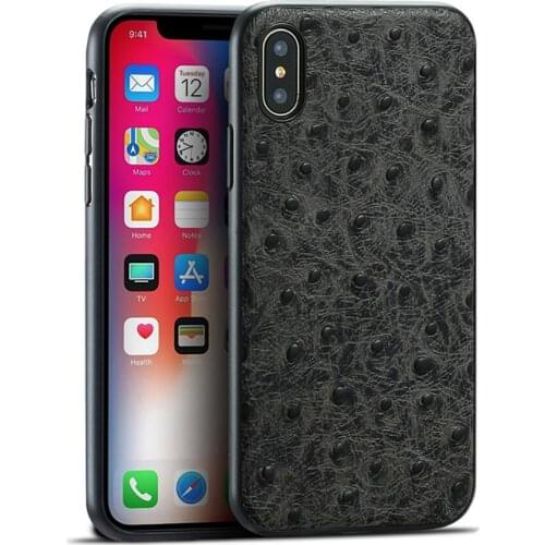 LANGSIDI brand phone case ostrich grain phone case For iphone 7 plus 12 pro max 11 pro max x xs max xr 6 6s phone case handmade