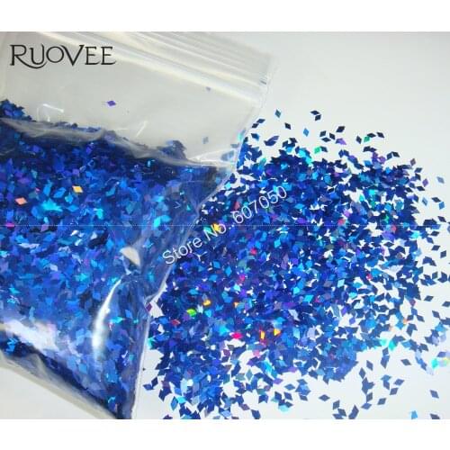 Laser Holographic Royal Blue Color 2MM Diamond rhombus Glitter Paillette Spangles Shape for DIY Nail Art Decoration