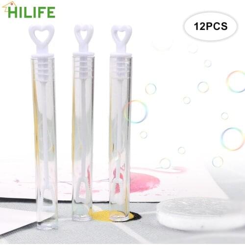 Love Heart Stick Bubble Stick Empty Water Bottle Wand Toys Fun Children Birthday Party Decor 12PCS Wedding Christmas Decoration