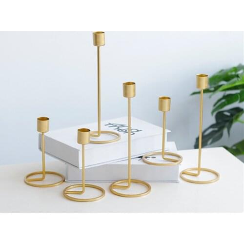 Metal Candle Holders Gold Candlestick Fashion Wedding Candle Stand Exquisite Candlestick Table Home Decor