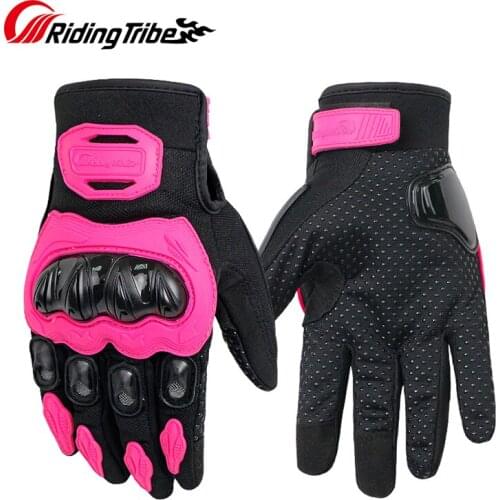 Riding Tribe Motorcycle Gloves Womans Summer Breathable Moto Riding Protective Non-slip Touch Screen Mans Guantes MCS-21