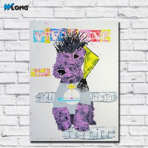 Printing Abstract Vivienne the Bedlington Terrier Wall Art Picture Home Decor Living Room Modern Canvas Print Paintings Unframed