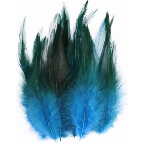 Real Blue Pheasant Feather Decoration Decoration for Crafts Rooster Feathers DIY Jewelry Accessory Party Fly Tying Materials