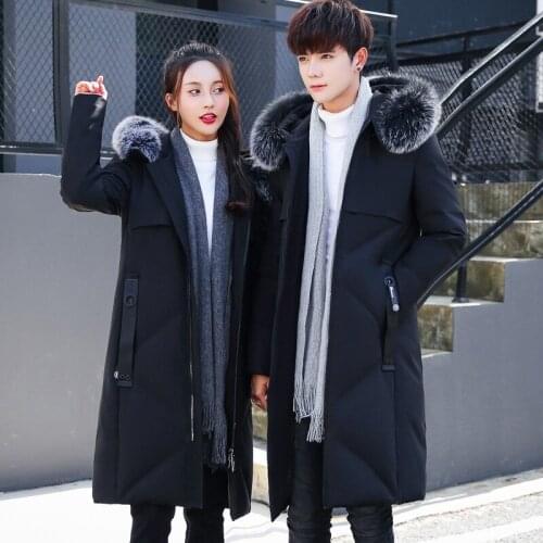 New Winter Mens Long Parka Coats Thick Warm Down Jacket Fox Fur Collar Windbreaker Overcoat Plus Size S-3XL Hooded Parka Jacket