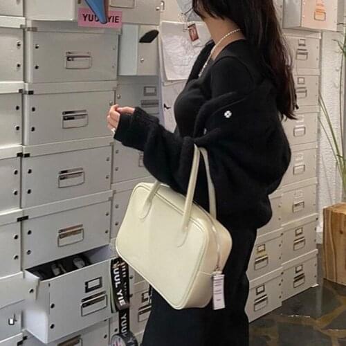 Pure color single shoulder handbag 2021 new niche design casual all-match messenger bag