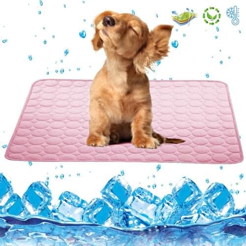Summer Pets Cooling Mat Ice Silk Mat Cooling Blanket Cushion for Dogs Cats Kennel Pad Breathable Pet Self Dog Sleep Bed Mat