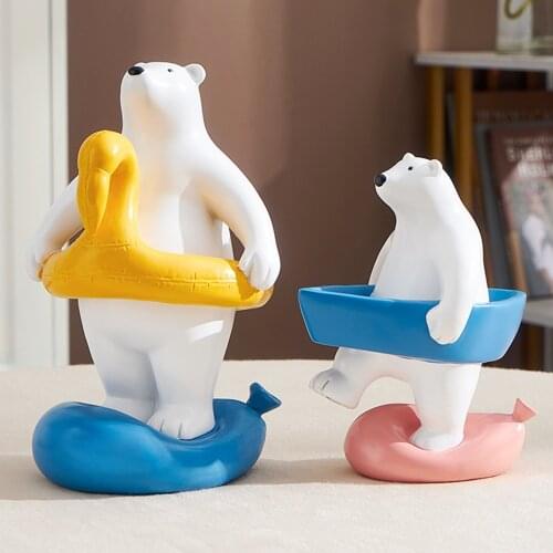 Home Decoration Accessories Modern Creative Band Polar Bear Resin Desktop Decoration Adorable Room Decoration Home Decor Figure