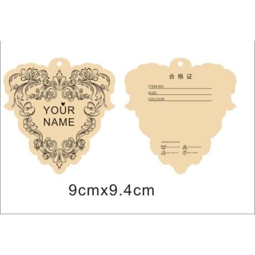 Custom print top grade special shape hang tags, DIY hang tags with your logo name brand ,free design for you,clothes label YX4