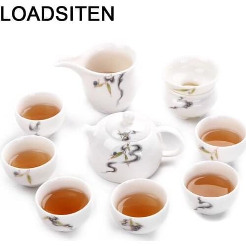 Afternoon Shabby Chic Organizer Kung Fu Garden Gongfu Pot With Infuser Home Decoration Accessories Teaware Chinese China Tea Set