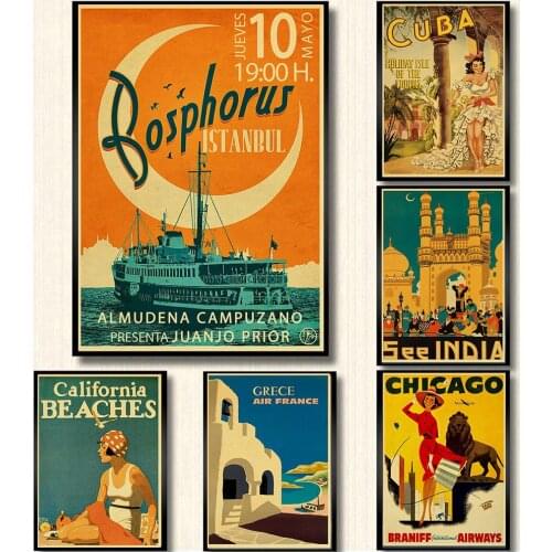 TRAVEL & RAILWAYS Posters Wall Stickers vintage Poster Prints High Definition wall art painting For Livingroom Home Decoration