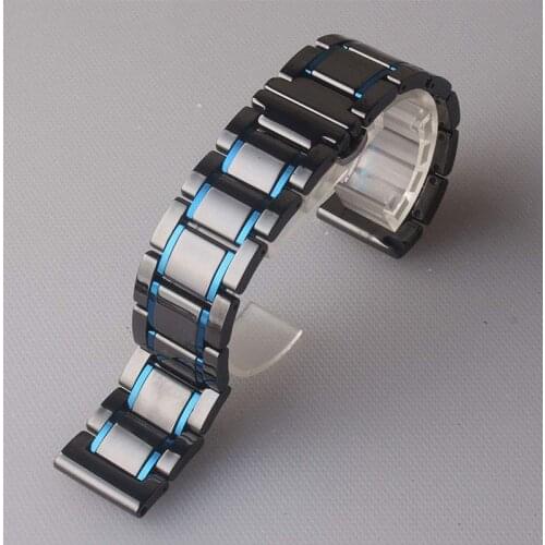 Metal Ceramic Strap for Samsung Galaxy Watch 3 45mm 41mm Band & Active 2 44mm 40mm Bracelet & Gear S3 S2 Watchband Wristband