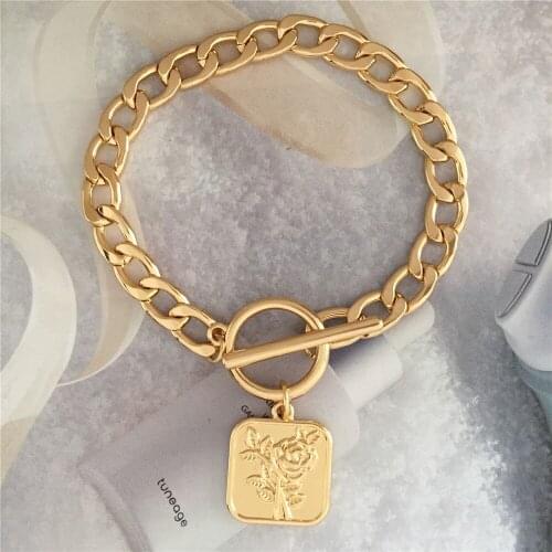 Vintage Rose Decorated Charm Bracelet For Women Girl Elegant Arm Statement Jewelry Casual Party Anniversary Chic Trendy Fashion