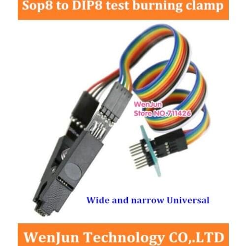 Wide and narrow Universal Sop8 to DIP8 test burning clamp 8-pin detachable programming fixture of motherboard BIOS chip