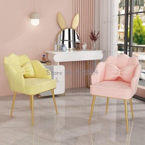 Nordic dining chair backrest home bedroom desk ins style nail stool light luxury makeup net red dressing table chair