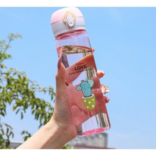 Sports Water Bottle Portable Plastic Drinking Bottle Kitchen Tools Creative Outdoor Camping Anti-fall Leak-proof Handy Water Cup