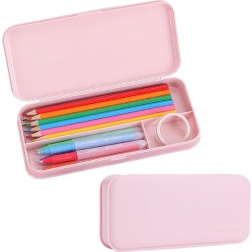 Solid Color Large Capacity Pencil Case Kawaii Pencilcase School Pen Case Supplies Pencil Bag School Box Pencils Pouch Stationery