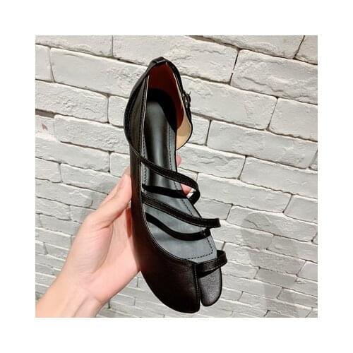 Ankle Strap Block High Heels Shoes Woman Tabi Ladies Brand Zapatos De Mujer White Leather Chaussure Femme 2021 Bridal Sandals