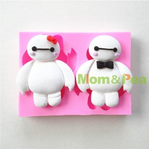 Mom&Pea 0685 Free Shipping Cartoon White Man & Lady Shaped Silicone Mold Cake Decoration Fondant Cake 3D Mold